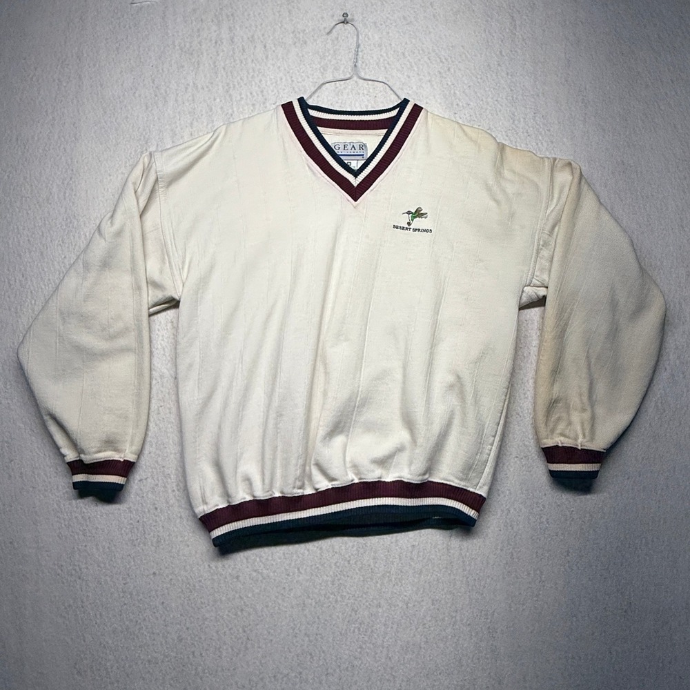 Vintage Gear For Sports Desert Springs Hummingbird V-Neck Sweatshirt Mens Medium